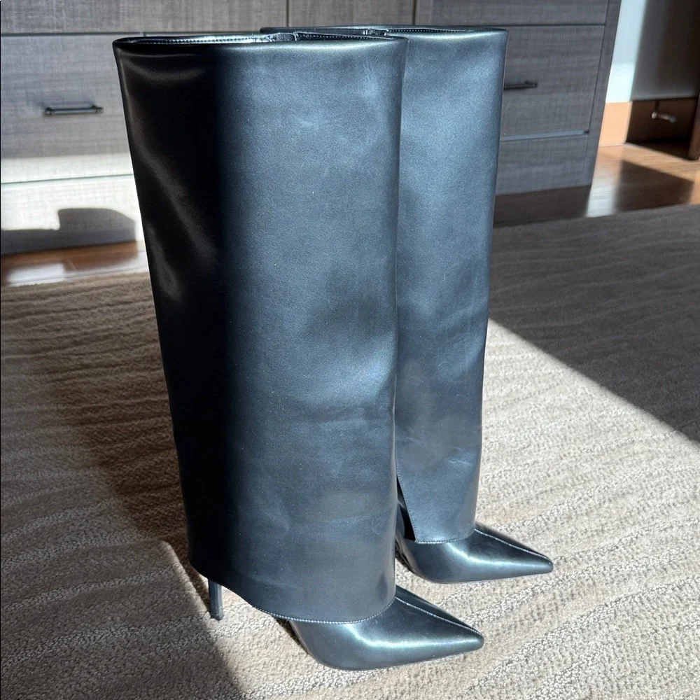 I.N.C. International Concepts Skylar Wide-Calf Fold Over‎ Cuffed Knee High Boots